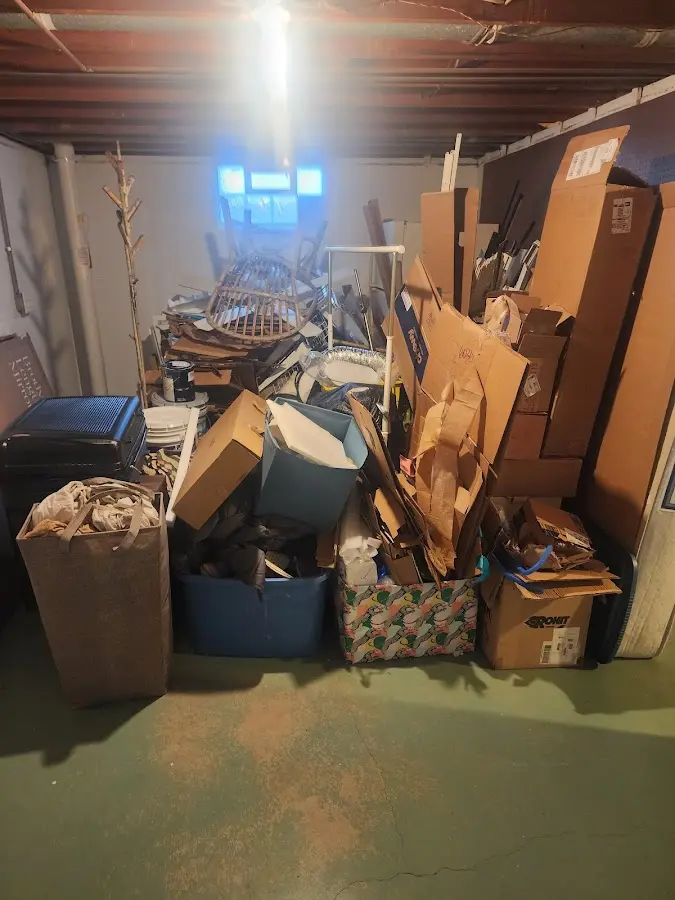 Roll-off dumpster container at job site for 4 Yard Dumpster Rental in Lancaster